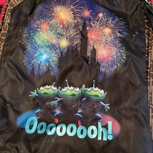 Disney parks drawstring backpack Toy Story Aliens fireworks